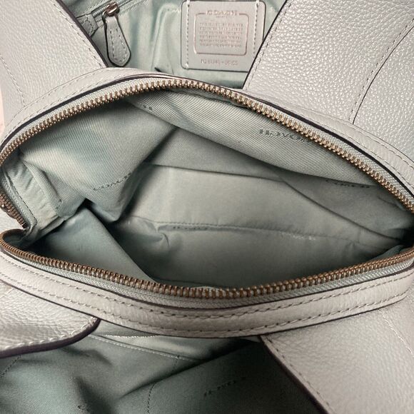 Coach Turnlock Edie Shoulder‎ Bag Cloud Blue Pebbled Leather Chain - Picture 13 of 16